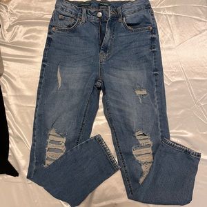 wild fable, ripped blue jeans. size 00, high rise.